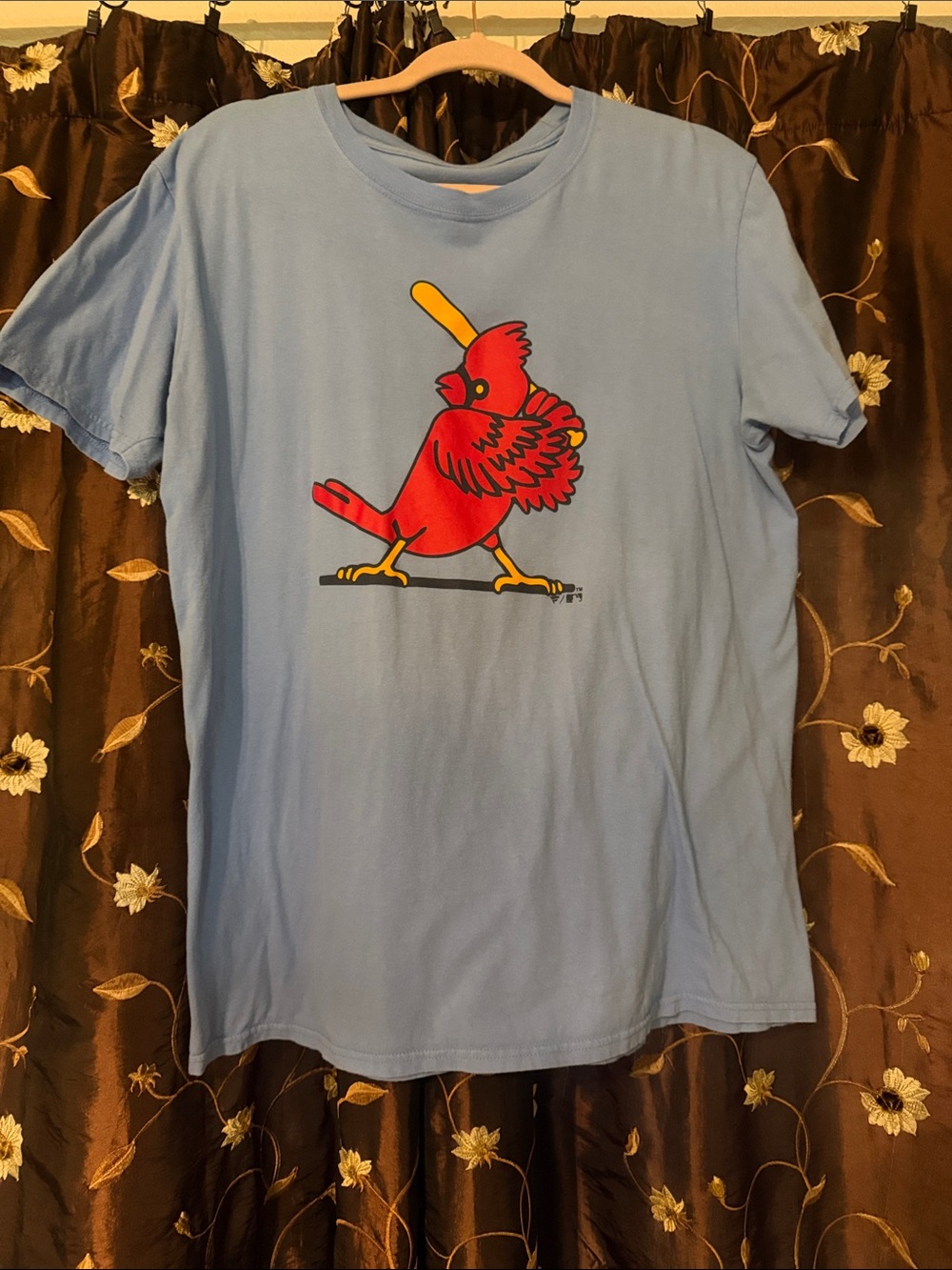 Fanatics Light Blue T-Shirt with Red Cardinal Graphic